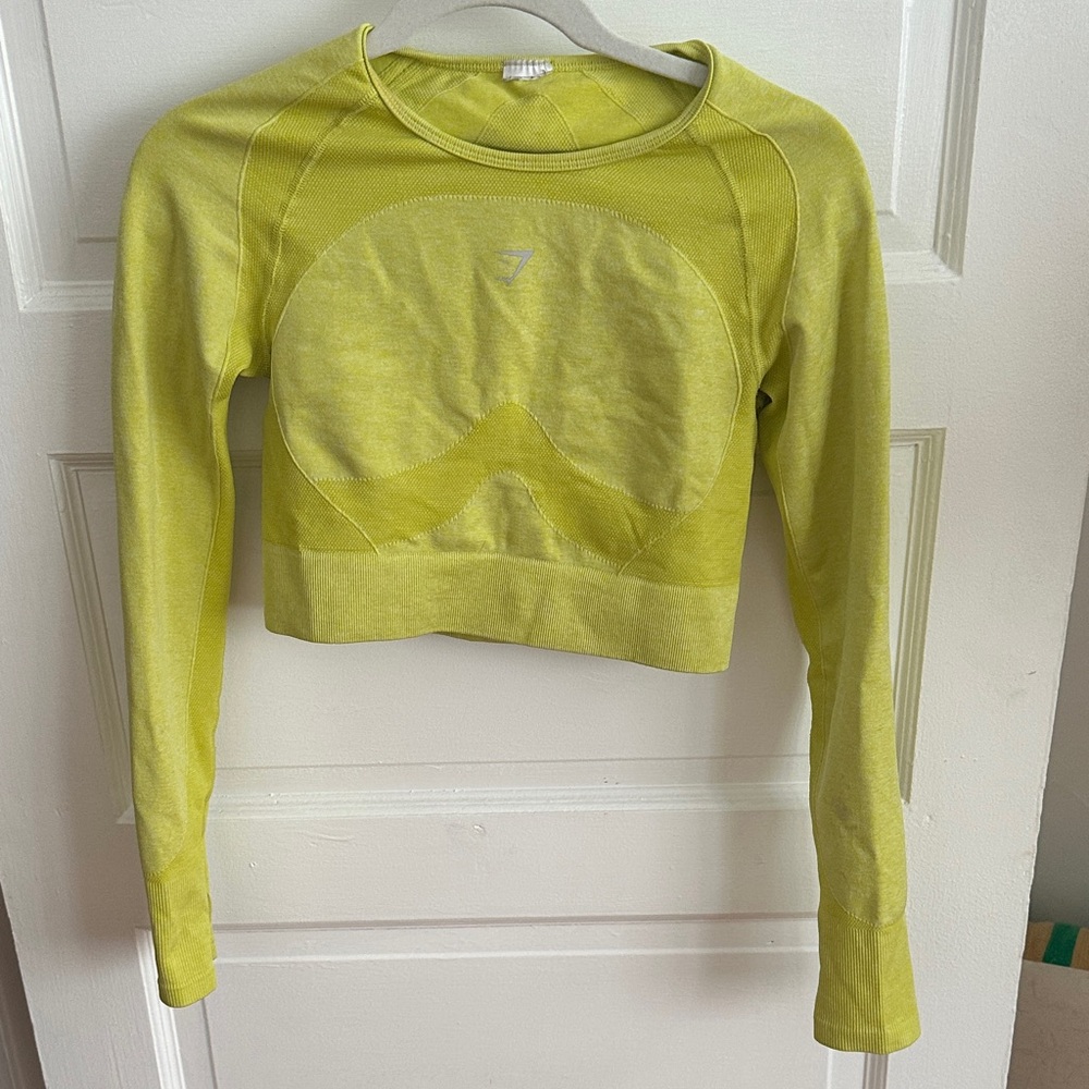 Gymshark Bright Yellow Long Sleeve Crop Top